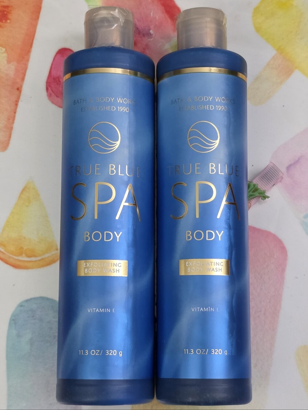 Bath & Body Works True Blue Spa Exfoliating Body Wash Set of 2 NEW RARE